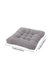 Living and Home 50cm Square Corduroy Cushion Floor Pillow Meditation Cushion in Grey - thumbnail 5