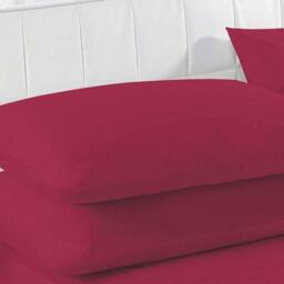 K Collection Percale Percale Fitted Sheet in Red - Size: Single - thumbnail 2