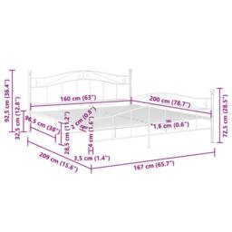 Berkfield Home Comfortable Bed Frame White Metal 160x200 cm - thumbnail 8