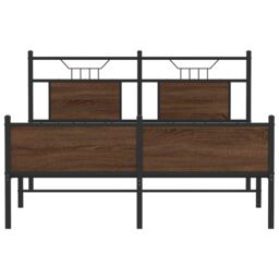 Berkfield Home Bed Frame without Mattress Brown Oak 150x200 cm King Size Engineered Wood - thumbnail 6