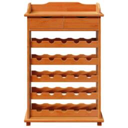 Berkfield Home Modern Wine Rack 90x60x30 cm Solid Wood Pine in Brown - Size: 90 x 60 x 30 cm - thumbnail 6