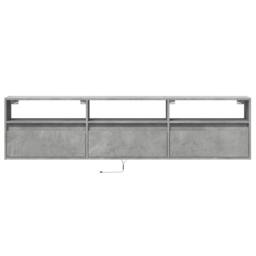 Berkfield Home TV Wall Cabinet with LED Concrete Grey 180x31x45 cm - Size: 180 x 31 x 45 cm - thumbnail 6