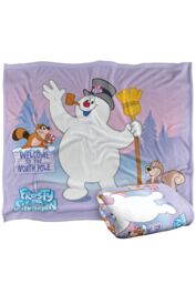 Warner Brothers Frosty The Snowman Silky Touch Super Soft Throw Blanket 152x127cm in White - Size: 152x127 cm - thumbnail 2