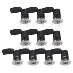 First Choice Lighting Set of 10 - Brushed Chrome IP65 Bathroom Recessed Fire Rated Downlight in Silver - thumbnail 1