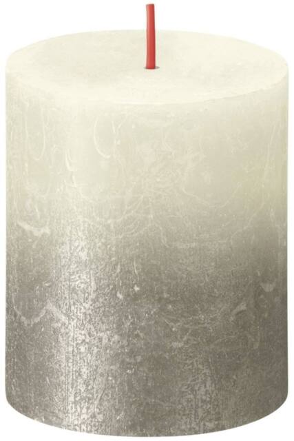 KDMD Faded Soft Pearl Bolsius Rustic Metallic Candle 80 x 68mm 2 Pack in Grey - image 1