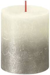 KDMD Faded Soft Pearl Bolsius Rustic Metallic Candle 80 x 68mm 2 Pack in Grey