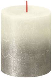 KDMD Faded Soft Pearl Bolsius Rustic Metallic Candle 80 x 68mm 2 Pack in Grey - thumbnail 2