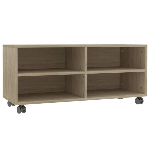 Berkfield Home TV Cabinet with Castors Sonoma Oak 90x35x35 cm Engineered Wood in Brown - Size: 90 x 35 x 35 cm - image 1