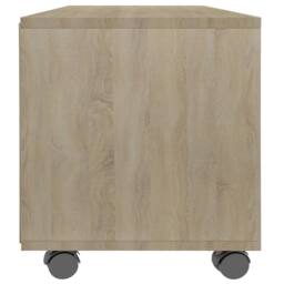 Berkfield Home TV Cabinet with Castors Sonoma Oak 90x35x35 cm Engineered Wood in Brown - Size: 90 x 35 x 35 cm - thumbnail 5