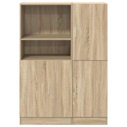 Berkfield Home 2 Piece Kitchen Cabinet Set Sonoma Oak Engineered Wood in Brown - thumbnail 5