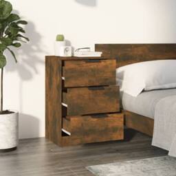 Berkfield Home Bedside Cabinet Smoked Oak 40x36x65 cm in Brown - Size: 40 x 36 x 65 cm - thumbnail 3