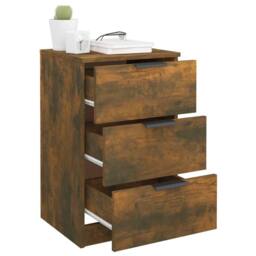 Berkfield Home Bedside Cabinet Smoked Oak 40x36x65 cm in Brown - Size: 40 x 36 x 65 cm - thumbnail 5