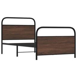 Berkfield Home Elegant Bed Frame Without Mattress 90x190 cm Single Brown Oak Eng - thumbnail 1