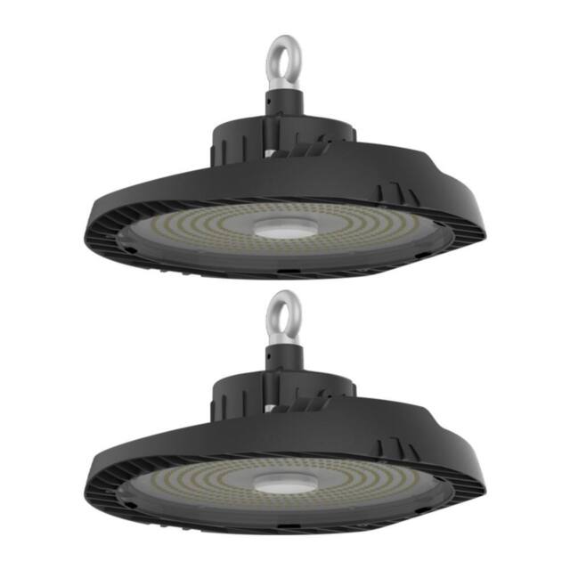 First Choice Lighting Set of 2 High Bay - 150W LED IP65 UFO Style Commercial Warehouse Light in Black - image 1