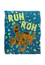 Scooby Doo Blanket, 152x127 cm Ruh Roh Eyes Silky Touch Super Soft Throw Blanket in White