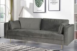 Furniture Maxi Avery Velvet 3 Seater Sofa with 2 Scatter Cushions in Grey - thumbnail 1