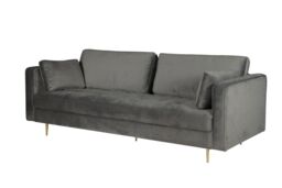 Furniture Maxi Avery Velvet 3 Seater Sofa with 2 Scatter Cushions in Grey - thumbnail 3