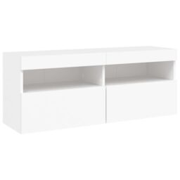 Berkfield Home TV Wall Cabinet with LED Lights White 100x30x40 cm - Size: 100 x 30 x 40 cm - thumbnail 3