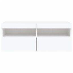 Berkfield Home TV Wall Cabinet with LED Lights White 100x30x40 cm - Size: 100 x 30 x 40 cm - thumbnail 9