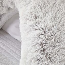 OHS V Shape Pillow Cushion Shaggy Neck Shoulder Support in Grey - thumbnail 4