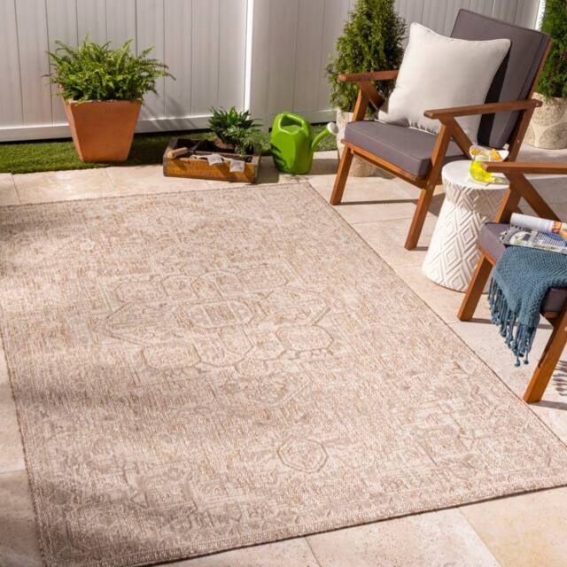 Livabliss Tuareg Vintage Beige Traditional Boho In- & Outdoor Jute-Look Rug in Brown - Size: 160 cm x 215 cm - image 1