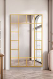 "MirrorOutlet Gold Modern Wall & Leaner Mirror 71"" X 43"" (180 x 110CM) - Size: 1 Pack" - thumbnail 1