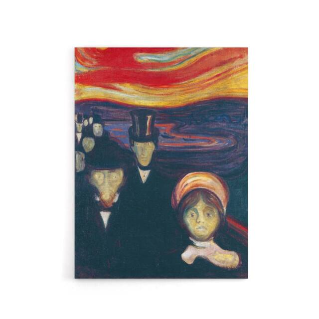 "Artery8 Anxiety Figures Oil Painting Munch Vintage Canvas Wall Art - Size: W18"" x H24""" - image 1