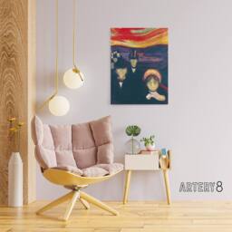 "Artery8 Anxiety Figures Oil Painting Munch Vintage Canvas Wall Art - Size: W18"" x H24""" - thumbnail 3