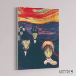 "Artery8 Anxiety Figures Oil Painting Munch Vintage Canvas Wall Art - Size: W18"" x H24""" - thumbnail 2