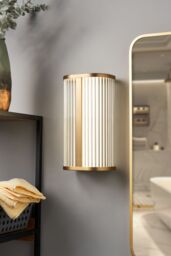BHS Lighting Amie CCT LED Bathroom Wall Light in Metallic Gold - thumbnail 4