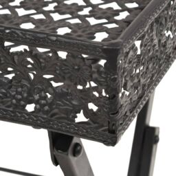 Berkfield Home Folding Tea Table Vintage Style Metal 58x35x72 cm Black - Size: 58 x 35 x 72 cm - thumbnail 5