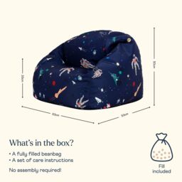 icon Kids Lost In Space Bean Bag Chair Navy Blue Childrens Bean Bags - thumbnail 6