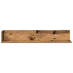 Berkfield Home Wall Shelves 2 pcs Old Wood 100x16.5x16.5 cm Engineered Wood in Brown - thumbnail 4