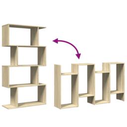 Berkfield Home Room Divider Bookcase 4-Tier Sonoma Oak 70x24x129 cm Engineered Wood in Light Oak - Size: 70 x 24 x 129 cm - thumbnail 8