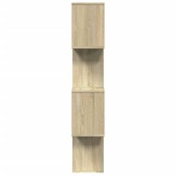 Berkfield Home Room Divider Bookcase 4-Tier Sonoma Oak 70x24x129 cm Engineered Wood in Light Oak - Size: 70 x 24 x 129 cm - thumbnail 6