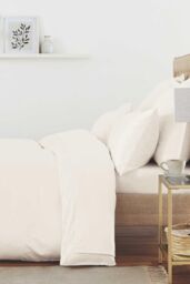 Murmur ' 250TC' Plain Dye Flat Sheet in Ivory - Size: Super King Flat - thumbnail 3