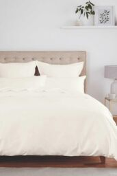 Murmur ' 250TC' Plain Dye Flat Sheet in Ivory - Size: Super King Flat - thumbnail 2