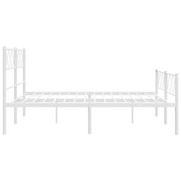 Berkfield Home Metal Bed Frame with Headboard & Footboard White 140x190 cm - thumbnail 6