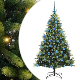 Berkfield Home Artificial Hinged Christmas Tree 300 LEDs Green 180 cm - thumbnail 2