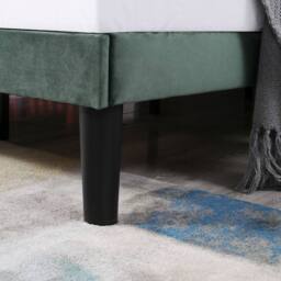 Matteo Luxurious Velvet Double Bed with Winged Headboard, Dark Green - Size: Single - thumbnail 8