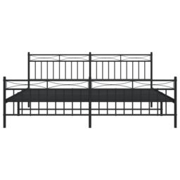 Berkfield Home Metal Bed Frame with Headboard & Footboard Black 193x203 cm - thumbnail 5