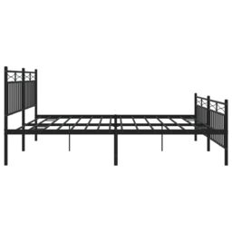 Berkfield Home Metal Bed Frame with Headboard & Footboard Black 193x203 cm - thumbnail 6