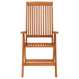 Berkfield Home Beautiful Folding Garden Chairs 6 pcs Solid Wood Eucalyptus in Brown - thumbnail 4