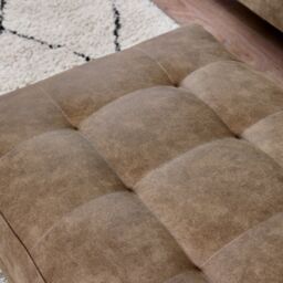 FurnitureboxUK Jade Modern Faux Leather Footstool in Brown - thumbnail 4