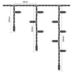 Xmas Haus Icicle Lights 60/40/20 Drop Black 2m/60 LED Warm White 10% - thumbnail 3