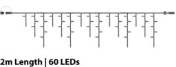 Xmas Haus Icicle Lights 60/40/20 Drop Black 2m/60 LED Warm White 10% - thumbnail 2