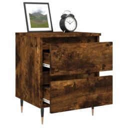 Berkfield Home Bedside Cabinets 2 pcs Smoked Oak 40x35x50 cm Engineered Wood in Brown - Size: 40 x 35 x 50 cm - thumbnail 4