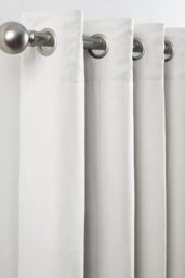 Lazy Linen Pure Washed Linen Lined Eyelet Curtains in White - Size: 167 cm width x 183 cm drop - thumbnail 4