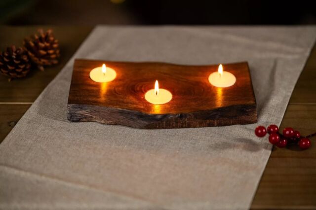 Marco Paul Wooden Tealight Candle Holder in Natural - image 1