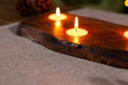 Marco Paul Wooden Tealight Candle Holder in Natural - thumbnail 3